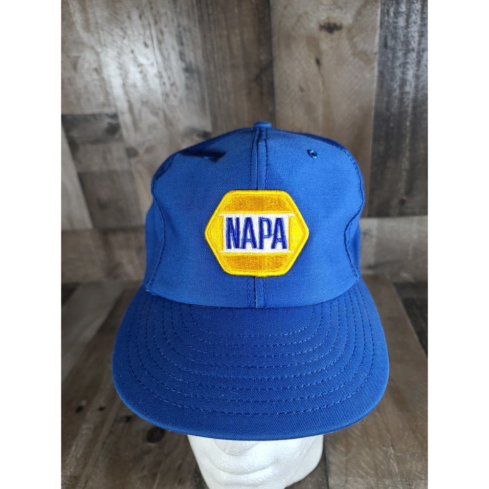 Vintage Napa Trucker Hat Mesh Back Snap Back Yellow Patch Made In USA